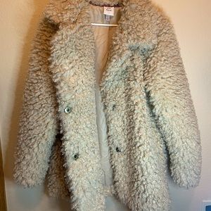 Oversized Tan Teddy Coat SIZE L